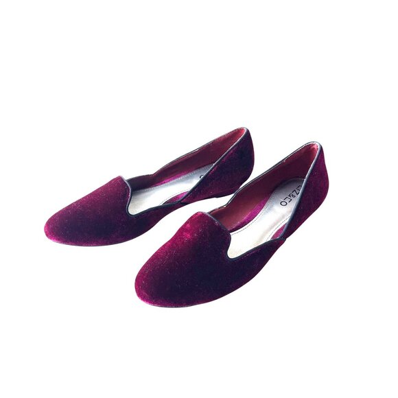 Liz & Co. Burgundy Velvet Slip On Loafers - 8.5 - Picture 2 of 7